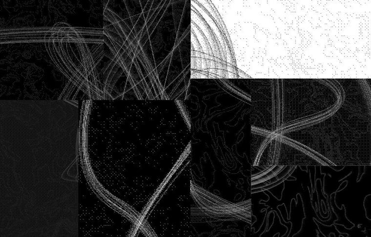 Eight shards, all quiet, each broken differently
