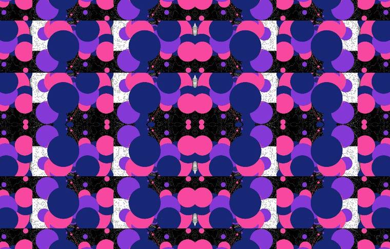 The plate mirrored into a kaleidoscopic tiling