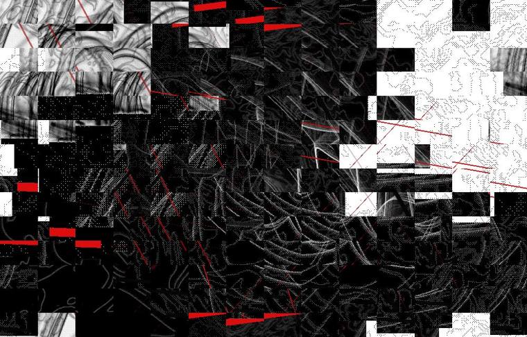 The image diced into tiles that have swapped places